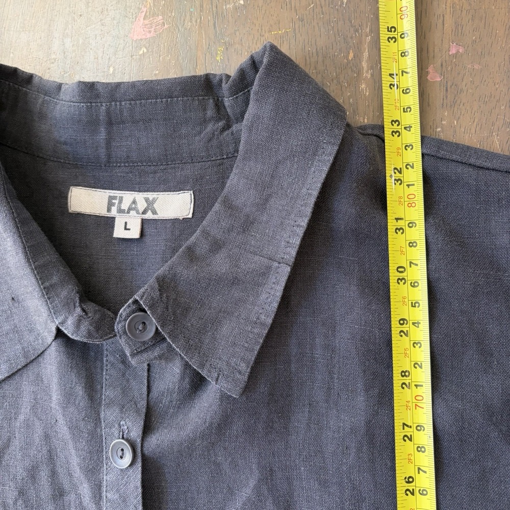 Flax By Jeanne Engelhart Button Tunic Shirt Womens Large Linen Minimal Lagenlook - Picture 3 of 8